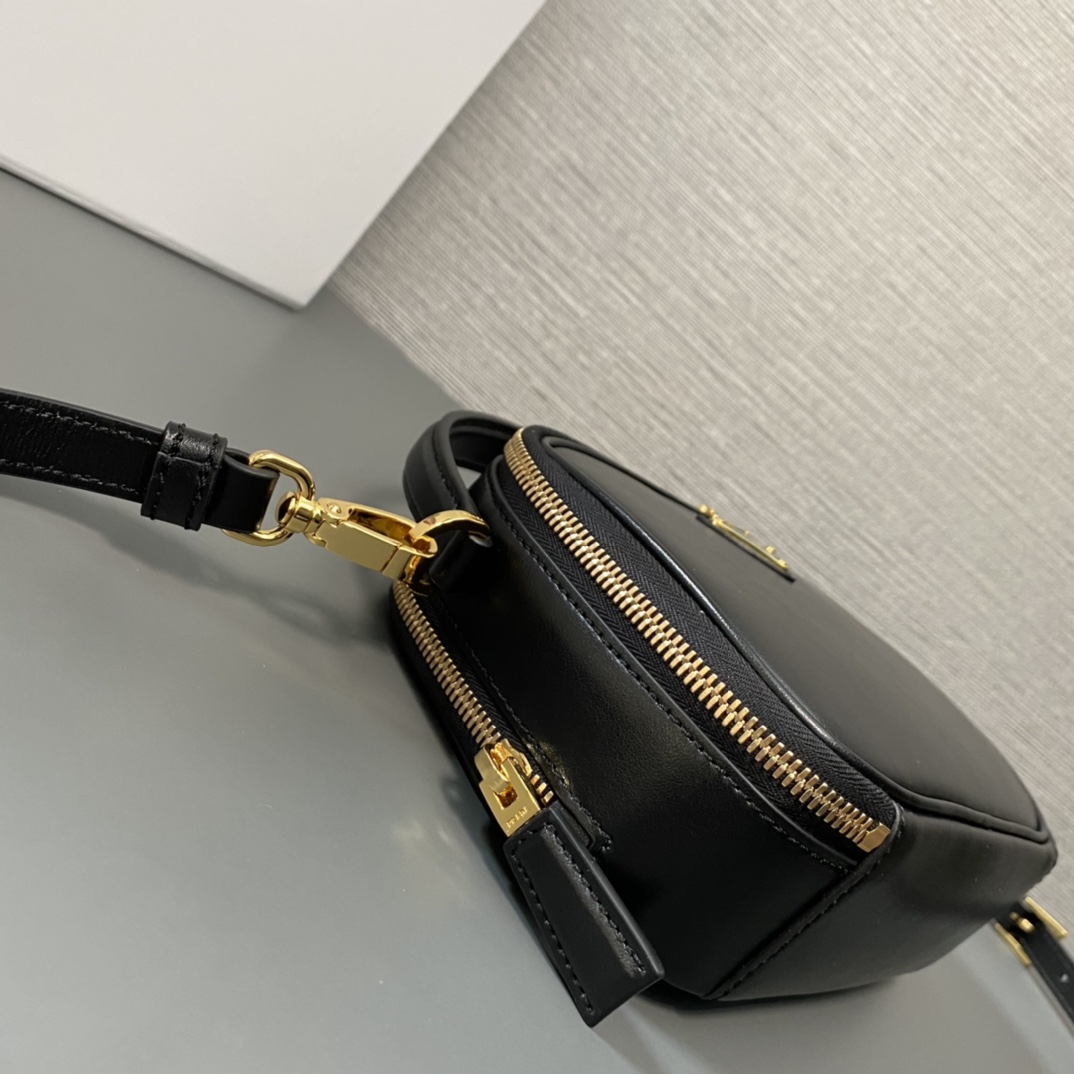 Prada Mini Odette Leather Shoulder Bag Handbag Black 1BH203